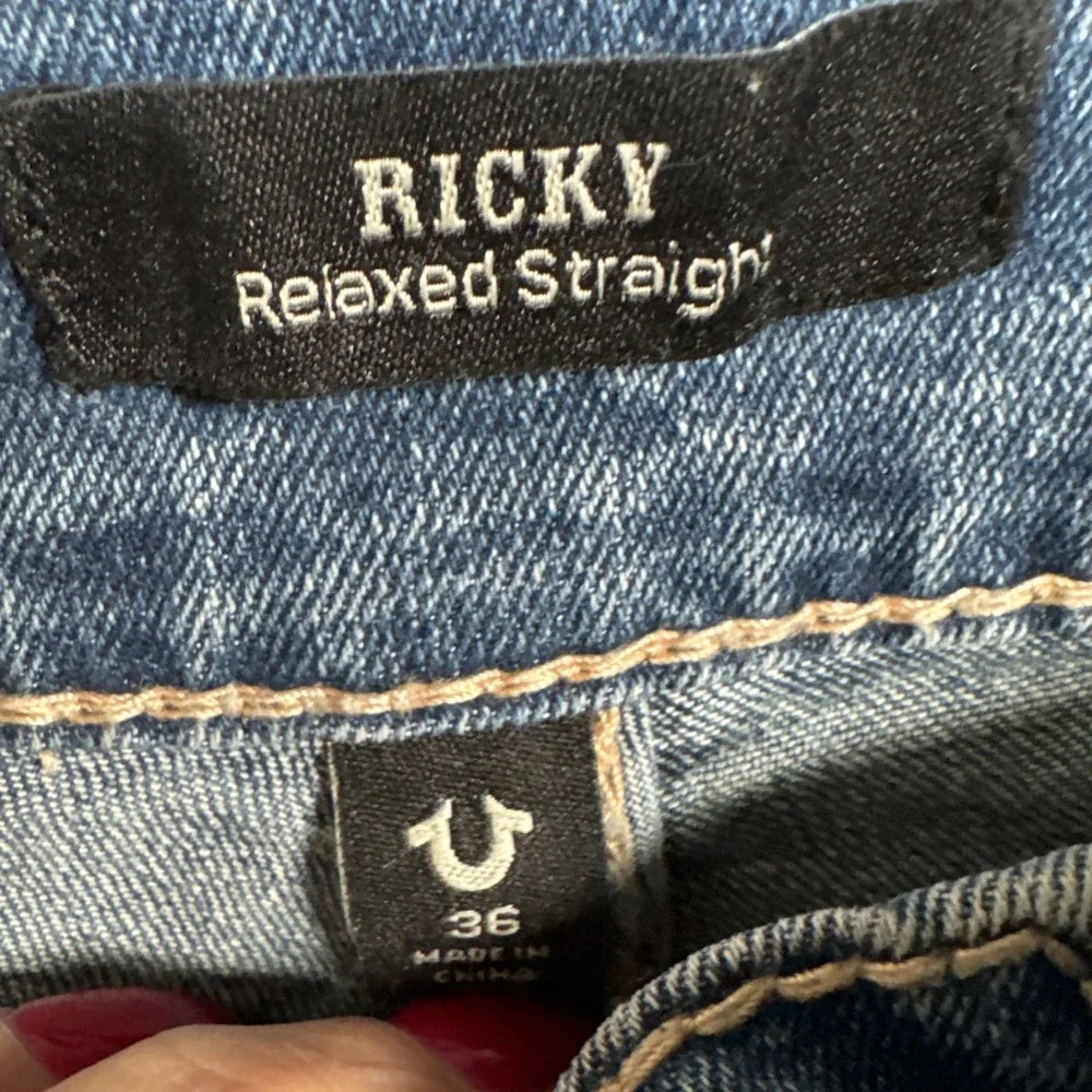 True Religion Ricky Relaxed Straight Jeans Men's W36 L34 Flap‎ Pocket NWT